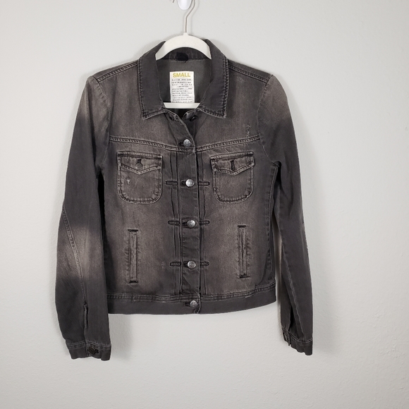 J. Crew Distressed Faded Black Jean Jacket - Picture 2 of 7